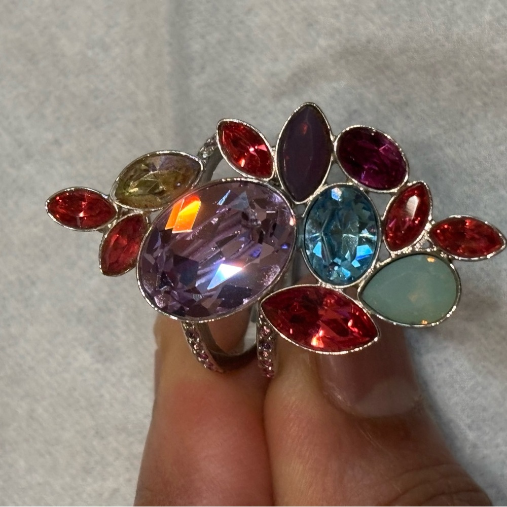 Vintage Genuine Swarovski Tropical Ring Sz 58